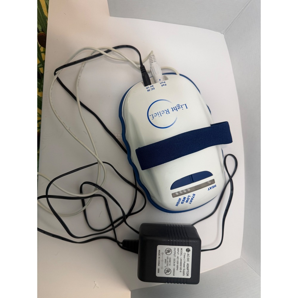 Light Relief Infrared Light Therapy Device with Heat Settings and Power Adapter